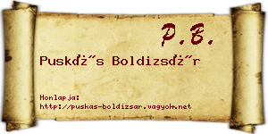 Puskás Boldizsár névjegykártya