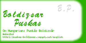 boldizsar puskas business card